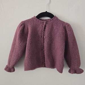 Zara Kids' Textured Knit Cardigan - Dusty Rose